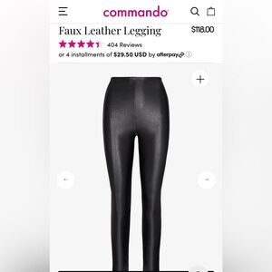 Black faux leather leggings. Never been worn, NWT